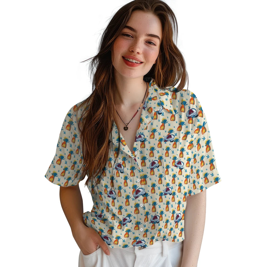 Colorado Avalanche Hawaiian Shirt - Pineapple Delight | Hula Hawaiian Shirts