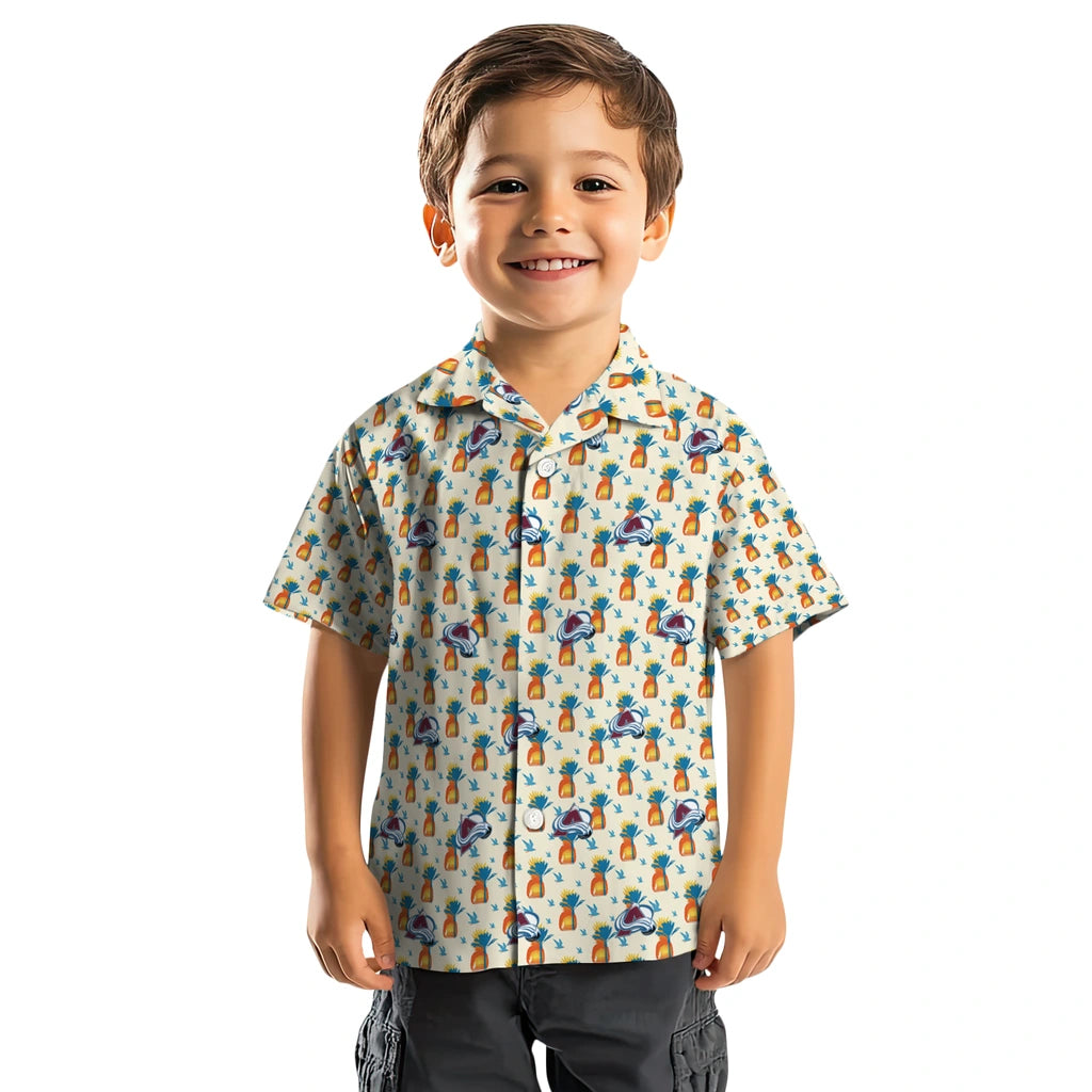 Colorado Avalanche Hawaiian Shirt - Pineapple Delight | Hula Hawaiian Shirts