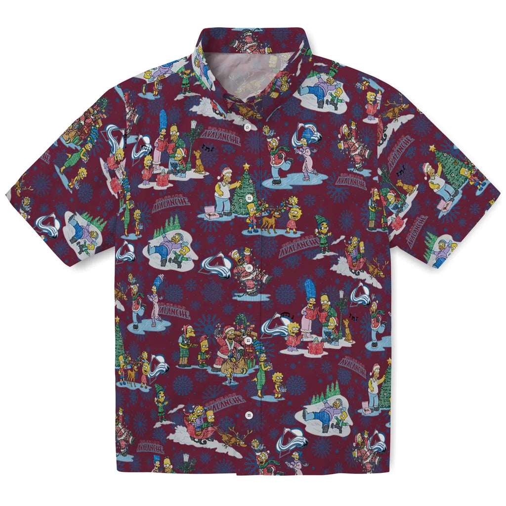 Colorado Avalanche Hawaiian Shirt - Simpsons Christmas | Hula Hawaiian Shirts