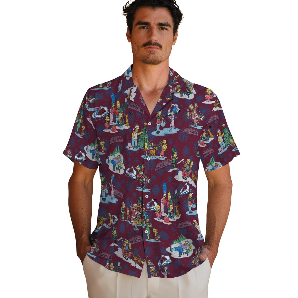 Colorado Avalanche Hawaiian Shirt - Simpsons Christmas | Hula Hawaiian Shirts