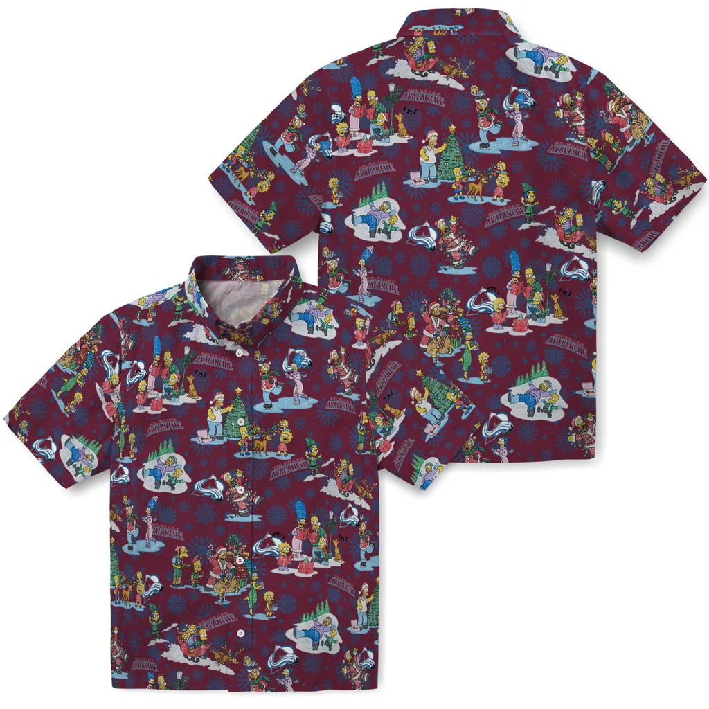 Colorado Avalanche Hawaiian Shirt - Simpsons Christmas | Hula Hawaiian Shirts