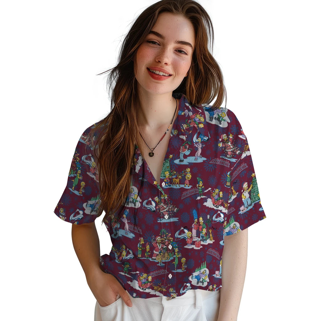 Colorado Avalanche Hawaiian Shirt - Simpsons Christmas | Hula Hawaiian Shirts
