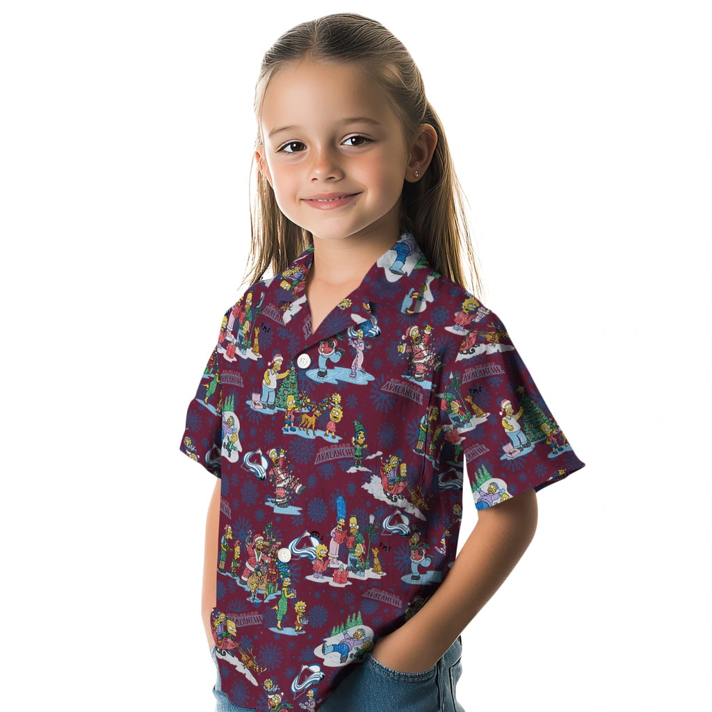 Colorado Avalanche Hawaiian Shirt - Simpsons Christmas | Hula Hawaiian Shirts