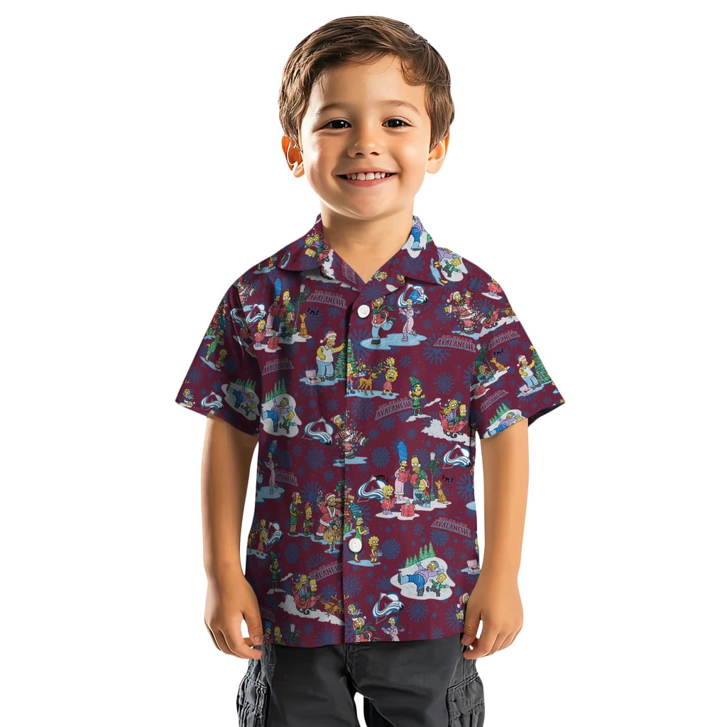 Colorado Avalanche Hawaiian Shirt - Simpsons Christmas | Hula Hawaiian Shirts