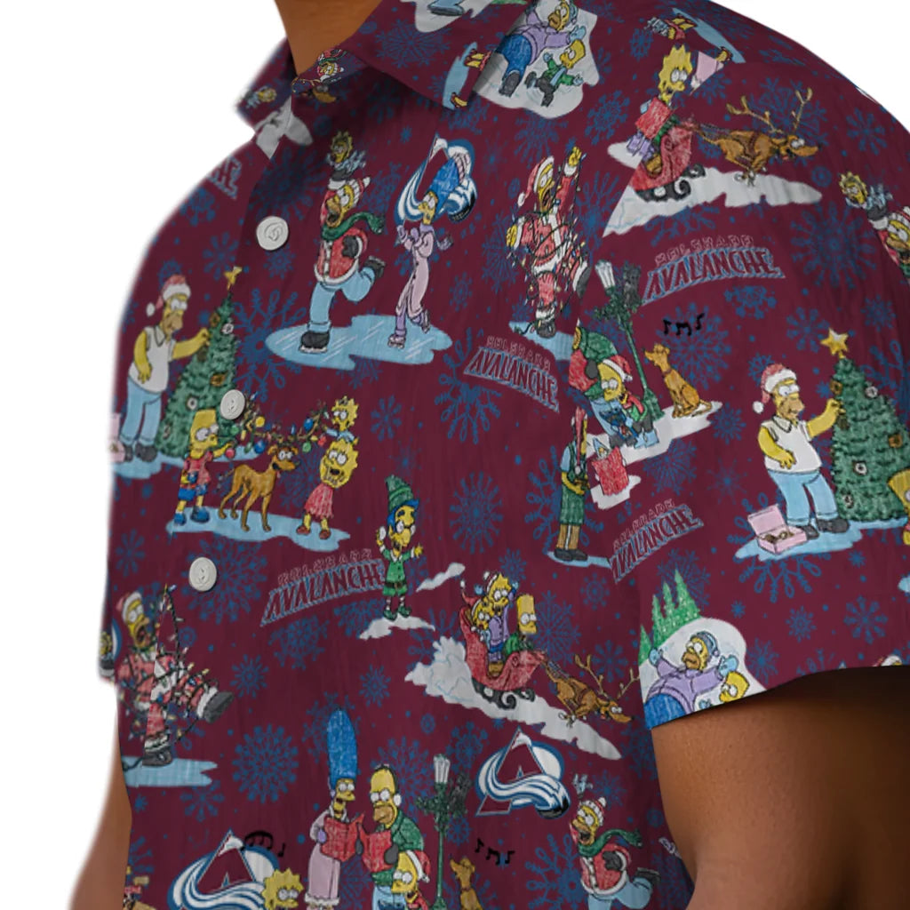 Colorado Avalanche Hawaiian Shirt - Simpsons Christmas | Hula Hawaiian Shirts