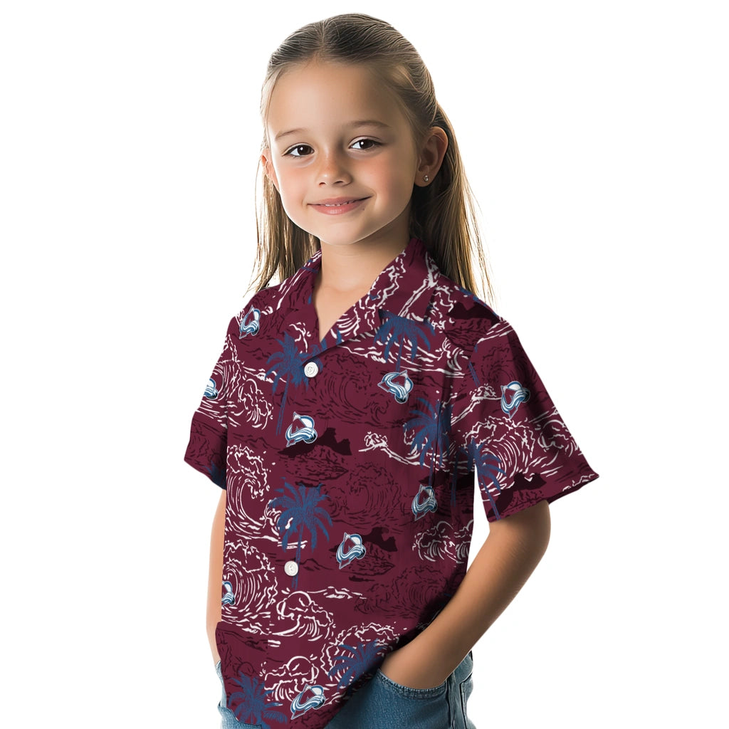 Colorado Avalanche Hawaiian Shirt - Wave Palm | Hula Hawaiian Shirts