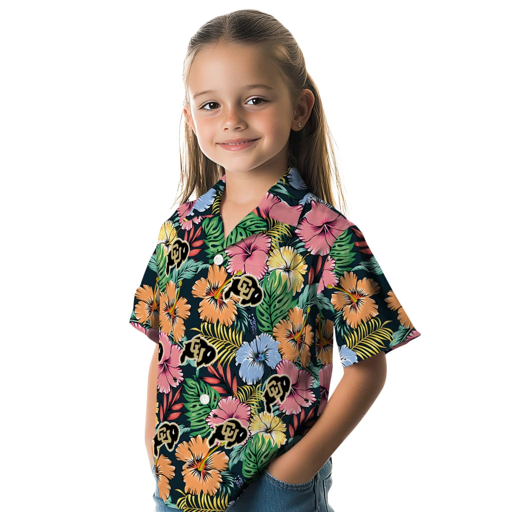 Colorado Buffaloes Hawaiian Shirt - Brilliant Hibiscus Garden | Hula Hawaiian Shirts