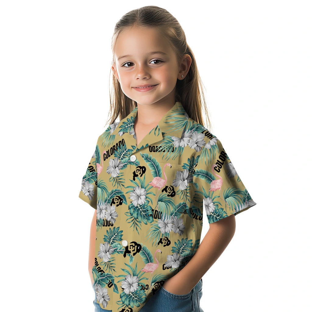 Colorado Buffaloes Hawaiian Shirt - Flamingo and Hibiscus | Hula Hawaiian Shirts