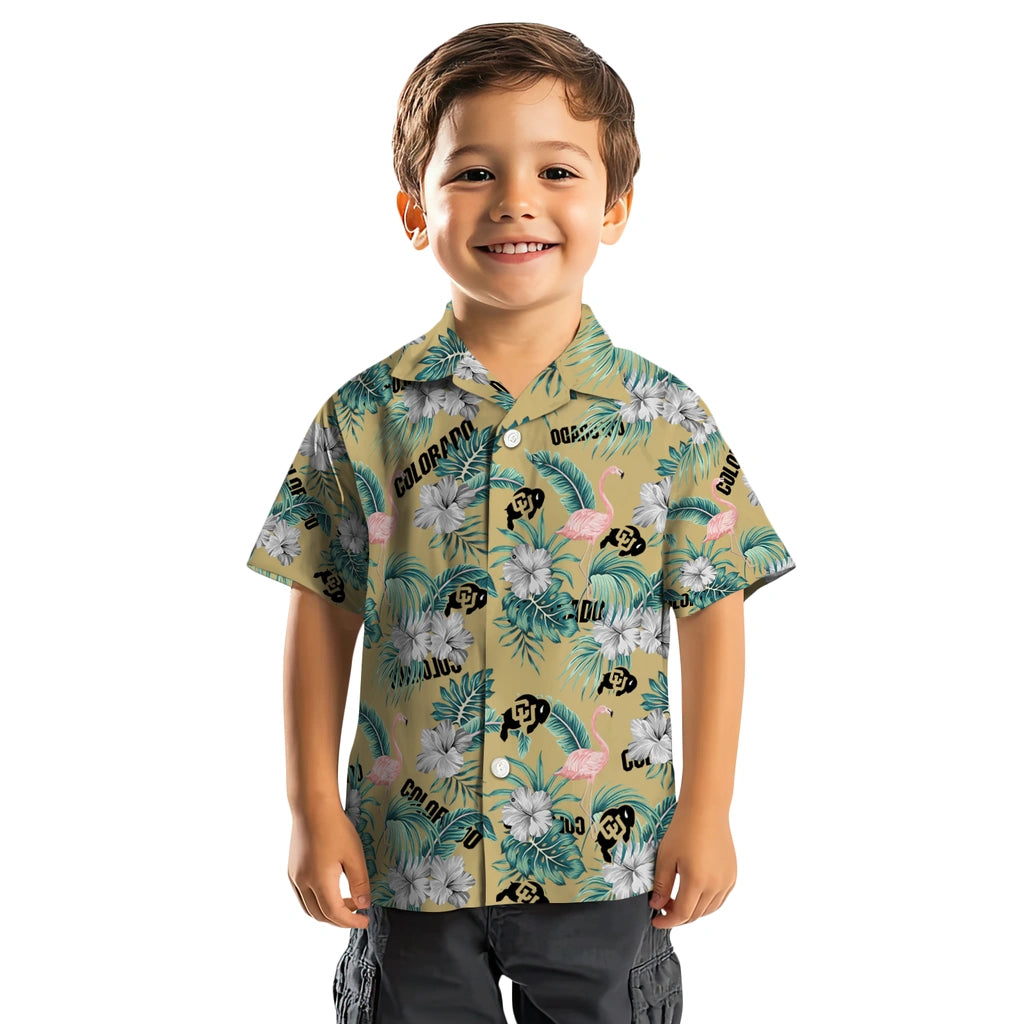 Colorado Buffaloes Hawaiian Shirt - Flamingo and Hibiscus | Hula Hawaiian Shirts