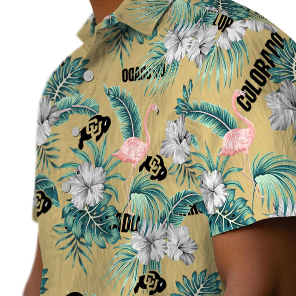 Colorado Buffaloes Hawaiian Shirt - Flamingo and Hibiscus | Hula Hawaiian Shirts