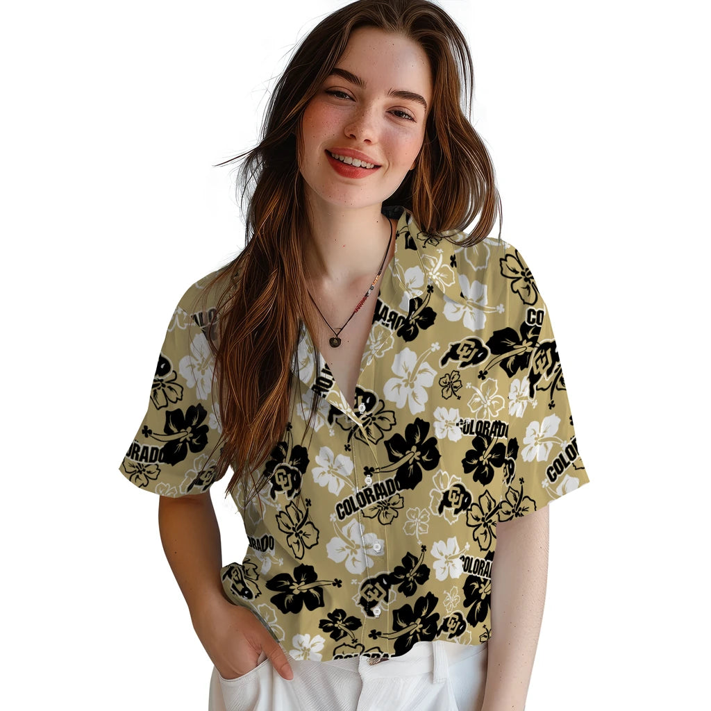 Colorado Buffaloes Hawaiian Shirt - Hibiscus Flower Design | Hula Hawaiian Shirts