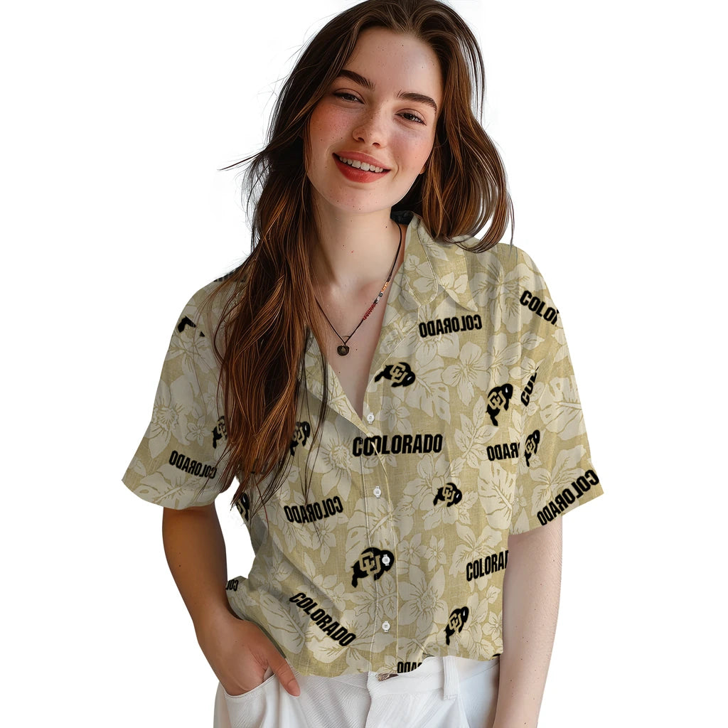 Colorado Buffaloes Hawaiian Shirt - Hibiscus Oasis | Hula Hawaiian Shirts