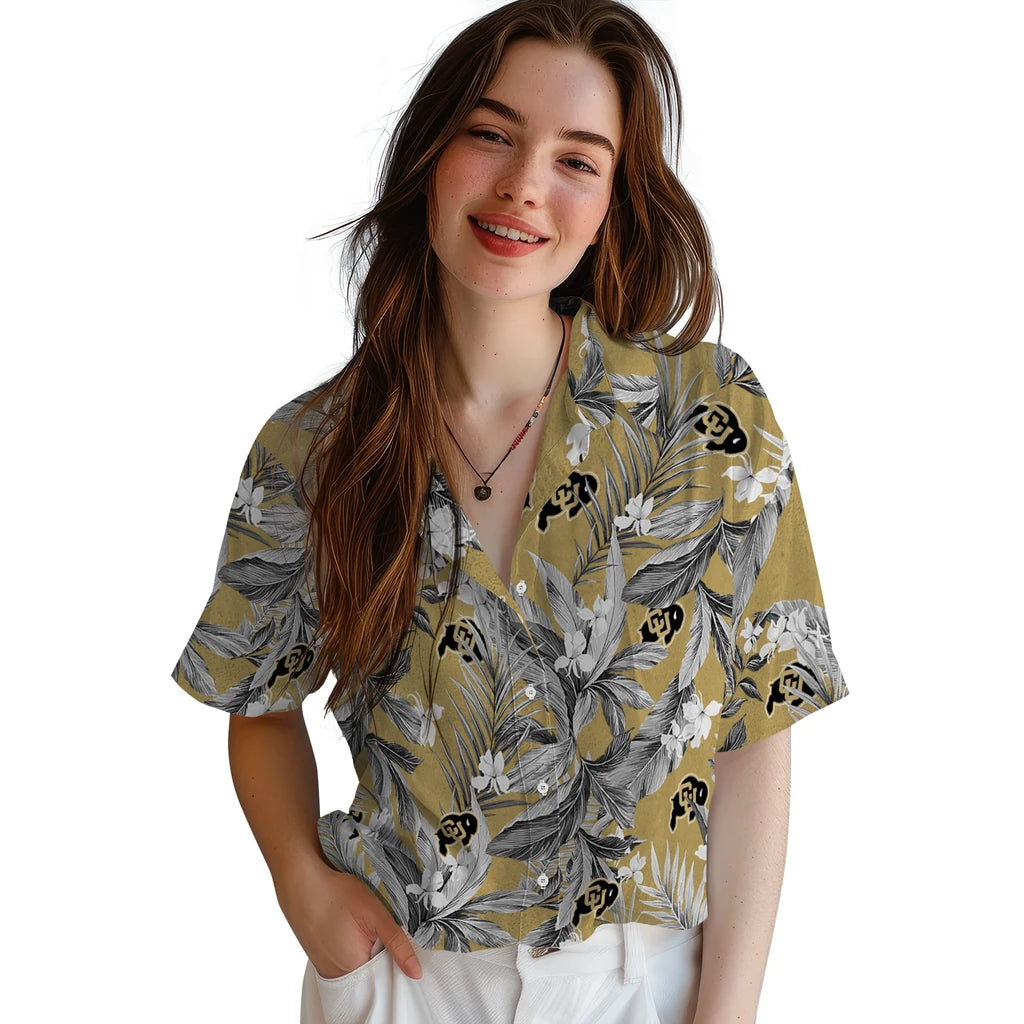 Colorado Buffaloes Hawaiian Shirt - Palm Leaves | Hula Hawaiian Shirts
