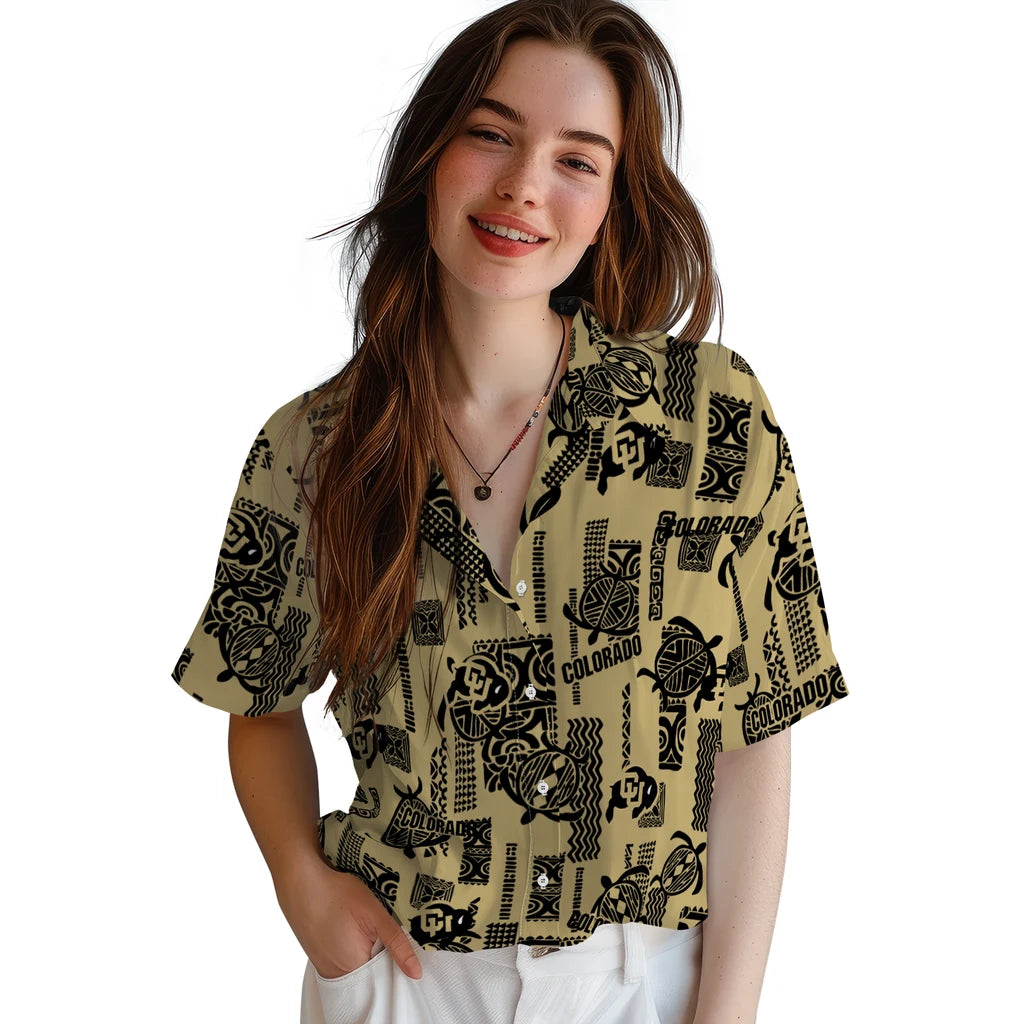 Colorado Buffaloes Hawaiian Shirt - Turtle Lines | Hula Hawaiian Shirts