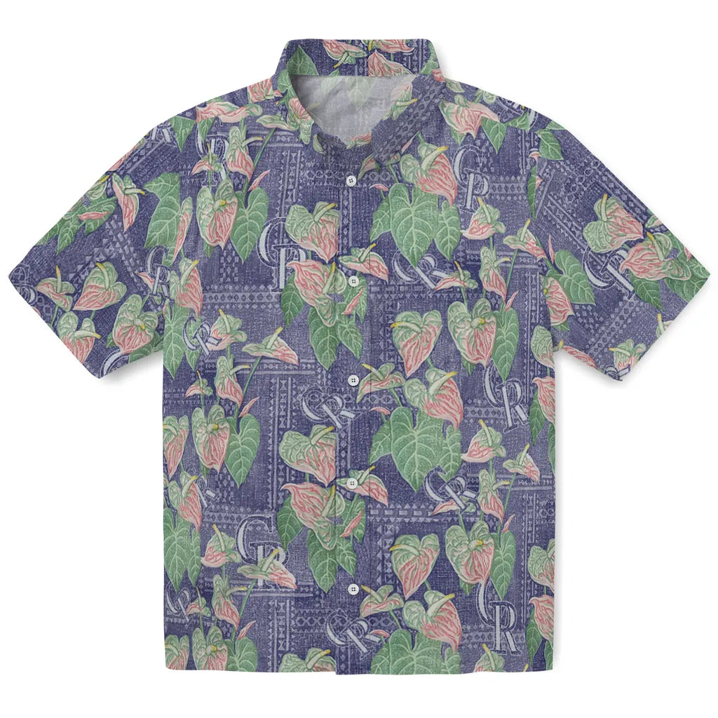Colorado Rockies Hawaiian Shirt - Anthurium Overlay | Hula Hawaiian Shirts