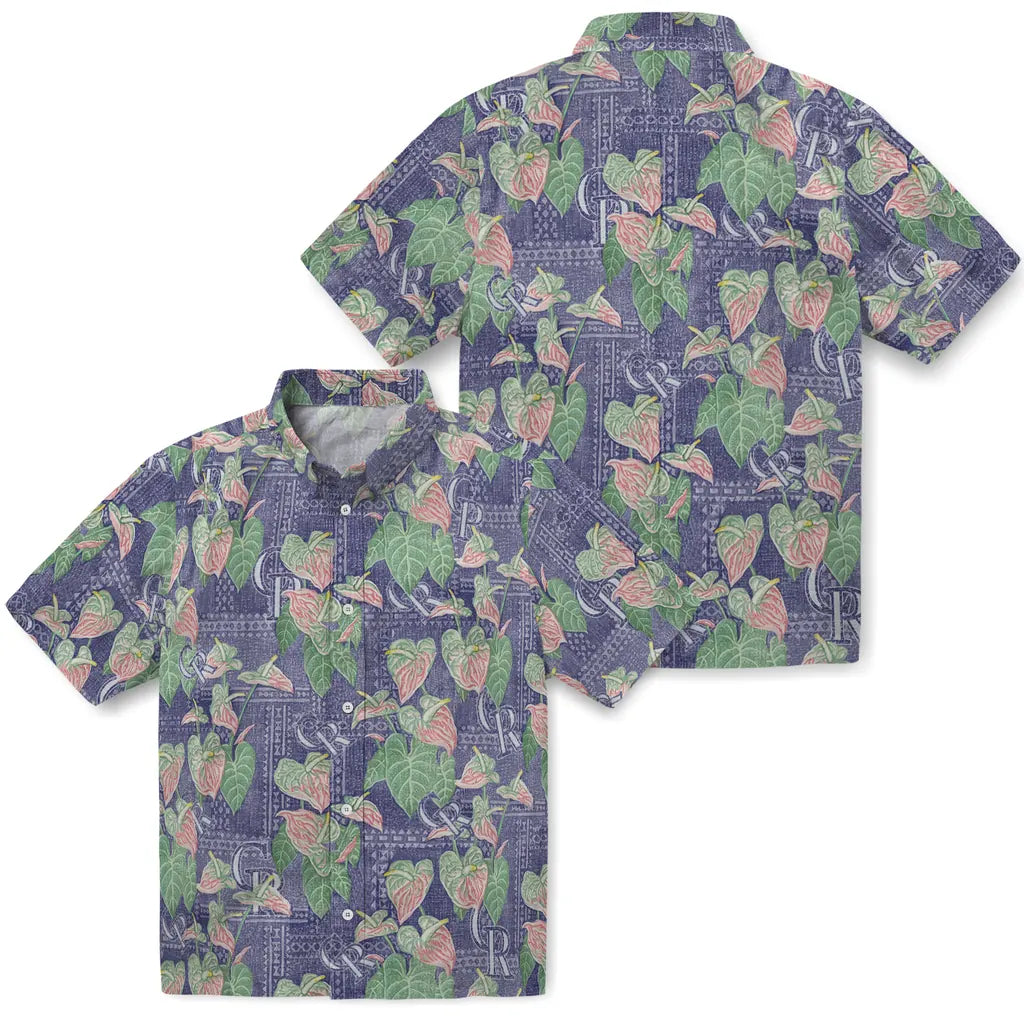 Colorado Rockies Hawaiian Shirt - Anthurium Overlay | Hula Hawaiian Shirts
