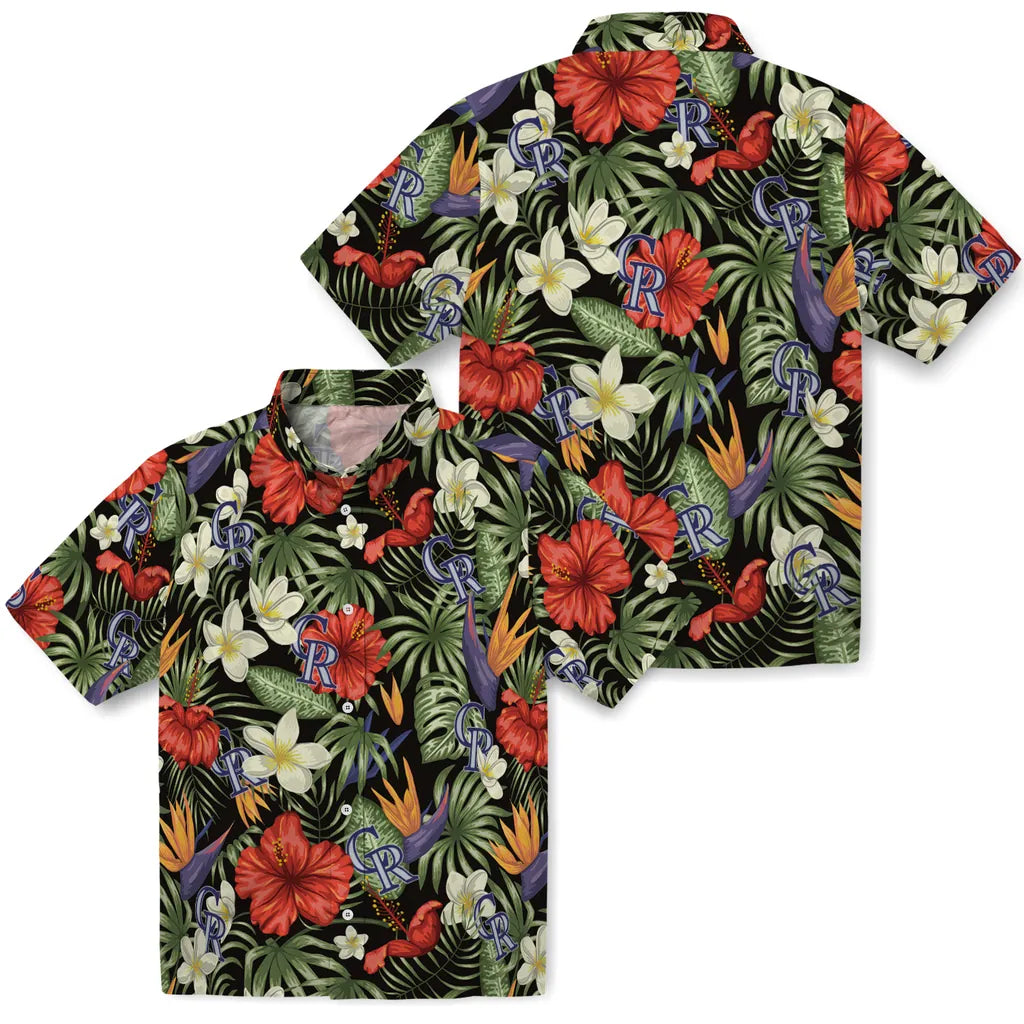Colorado Rockies Hawaiian Shirt - Hawaii Floral Hibiscus | Hula Hawaiian Shirts