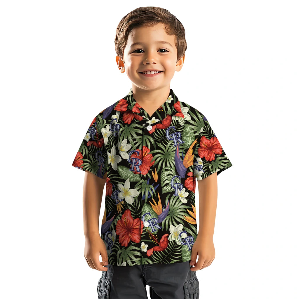 Colorado Rockies Hawaiian Shirt - Hawaii Floral Hibiscus | Hula Hawaiian Shirts