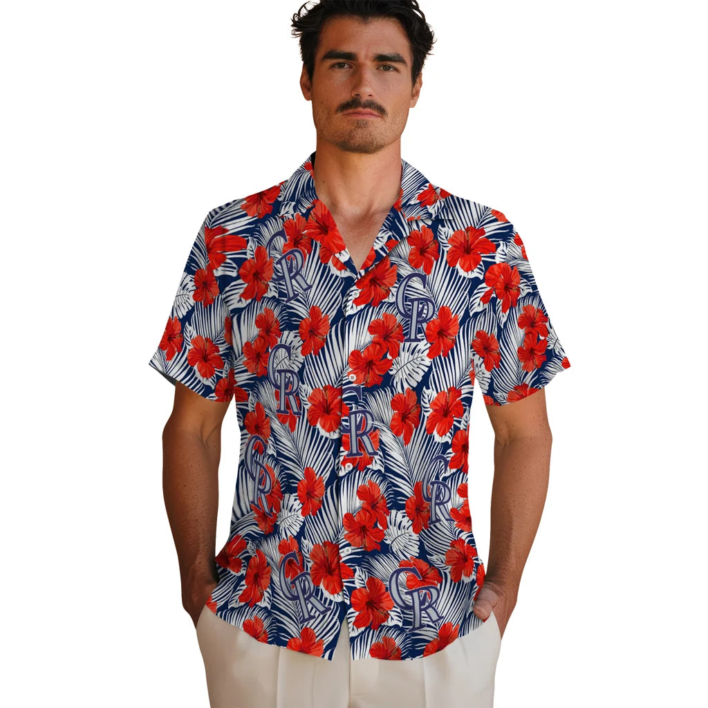 Colorado Rockies Hawaiian Shirt - Hibiscus Fiesta | Hula Hawaiian Shirts