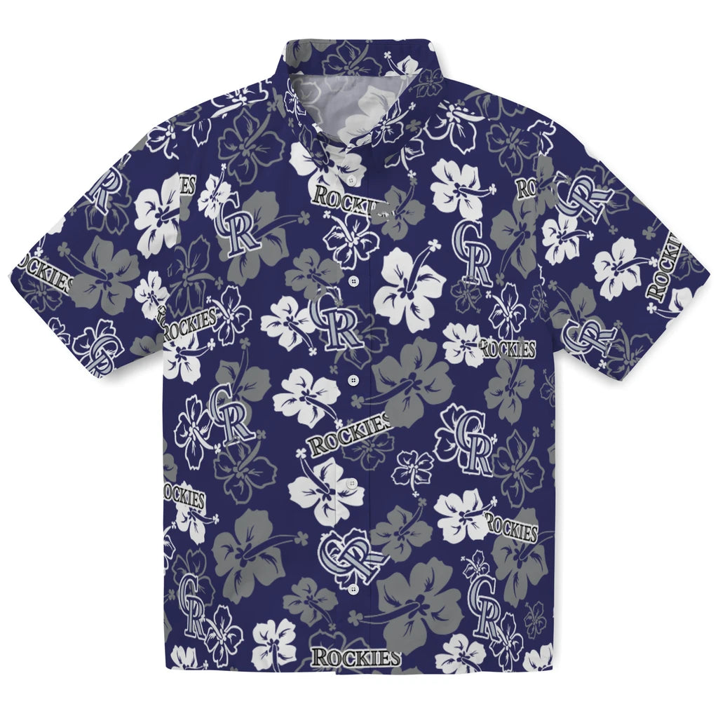 Colorado Rockies Hawaiian Shirt - Hibiscus Flower Design | Hula Hawaiian Shirts