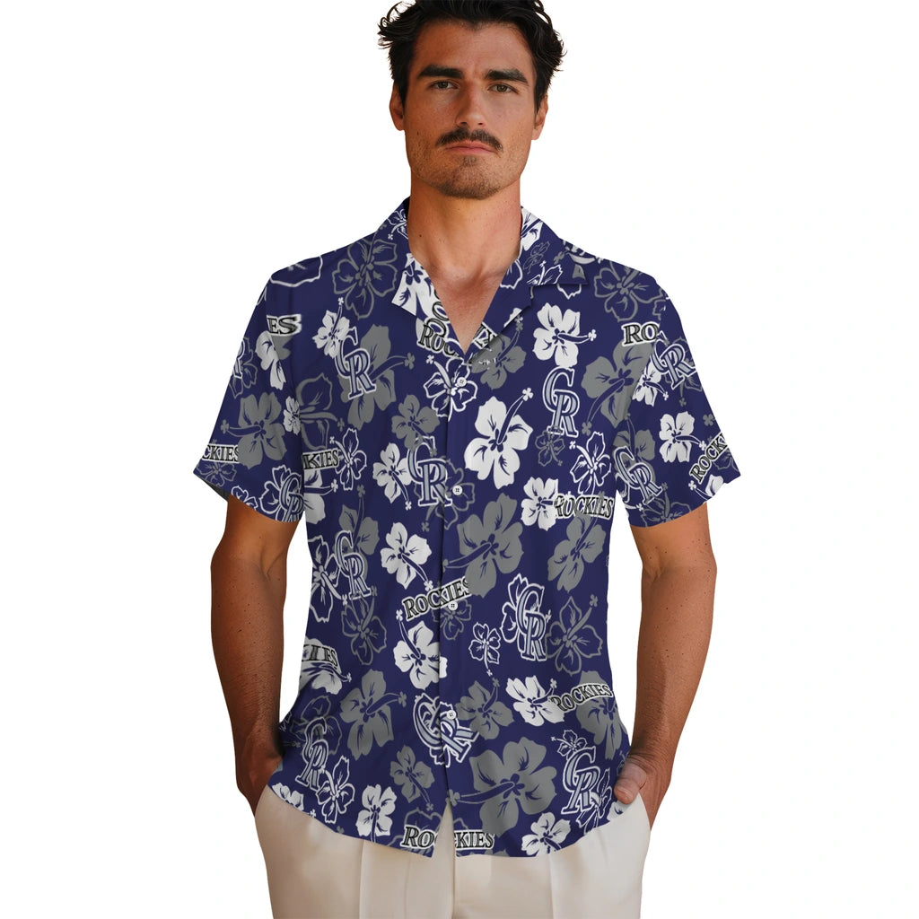Colorado Rockies Hawaiian Shirt - Hibiscus Flower Design | Hula Hawaiian Shirts