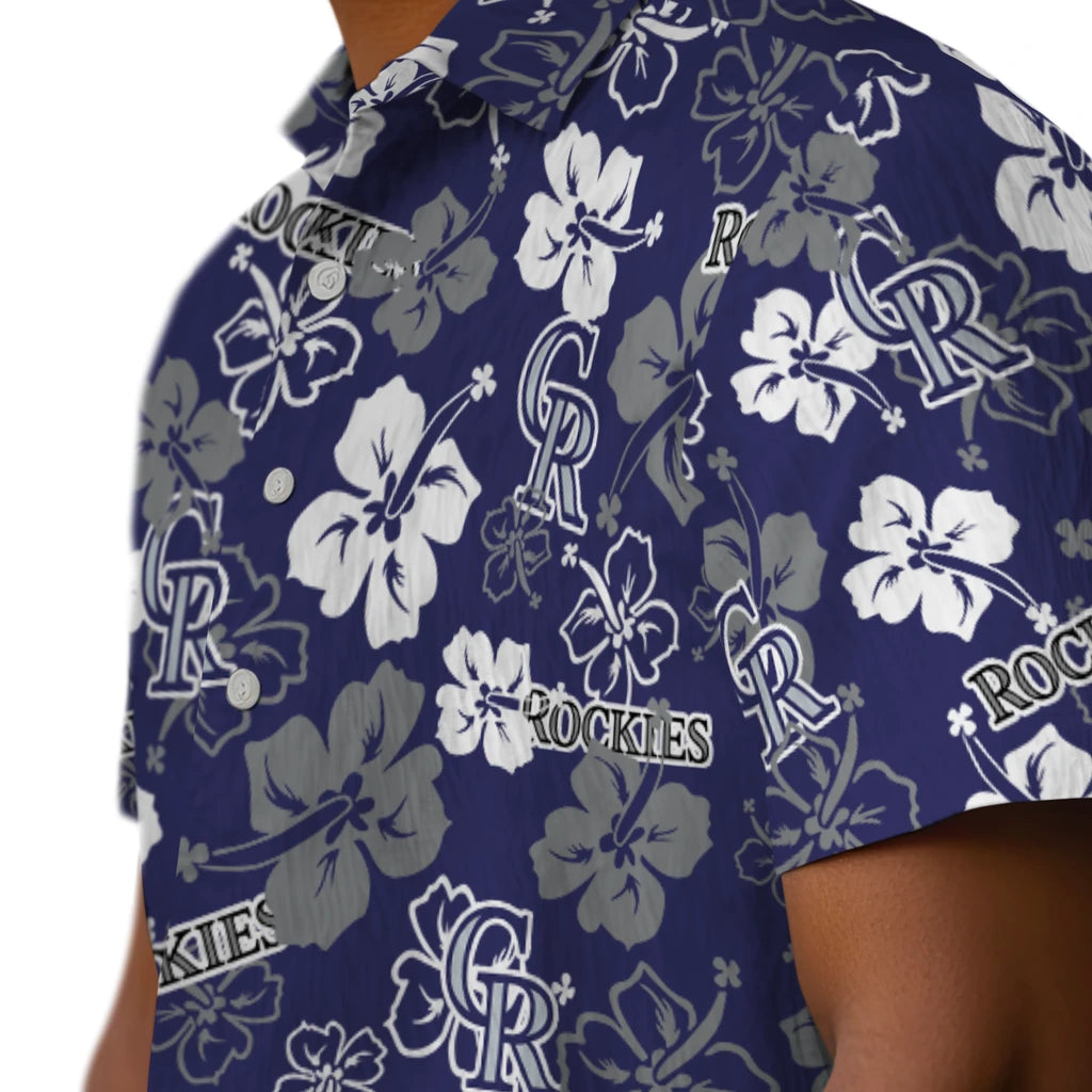 Colorado Rockies Hawaiian Shirt - Hibiscus Flower Design | Hula Hawaiian Shirts