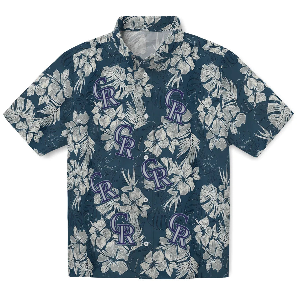Colorado Rockies Hawaiian Shirt - Hibiscus Flowers | Hula Hawaiian Shirts