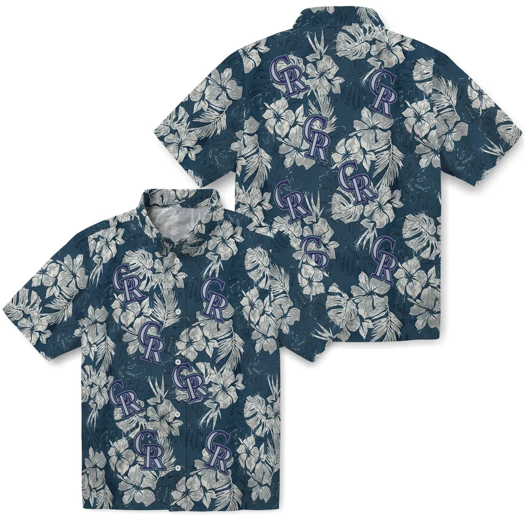Colorado Rockies Hawaiian Shirt - Hibiscus Flowers | Hula Hawaiian Shirts