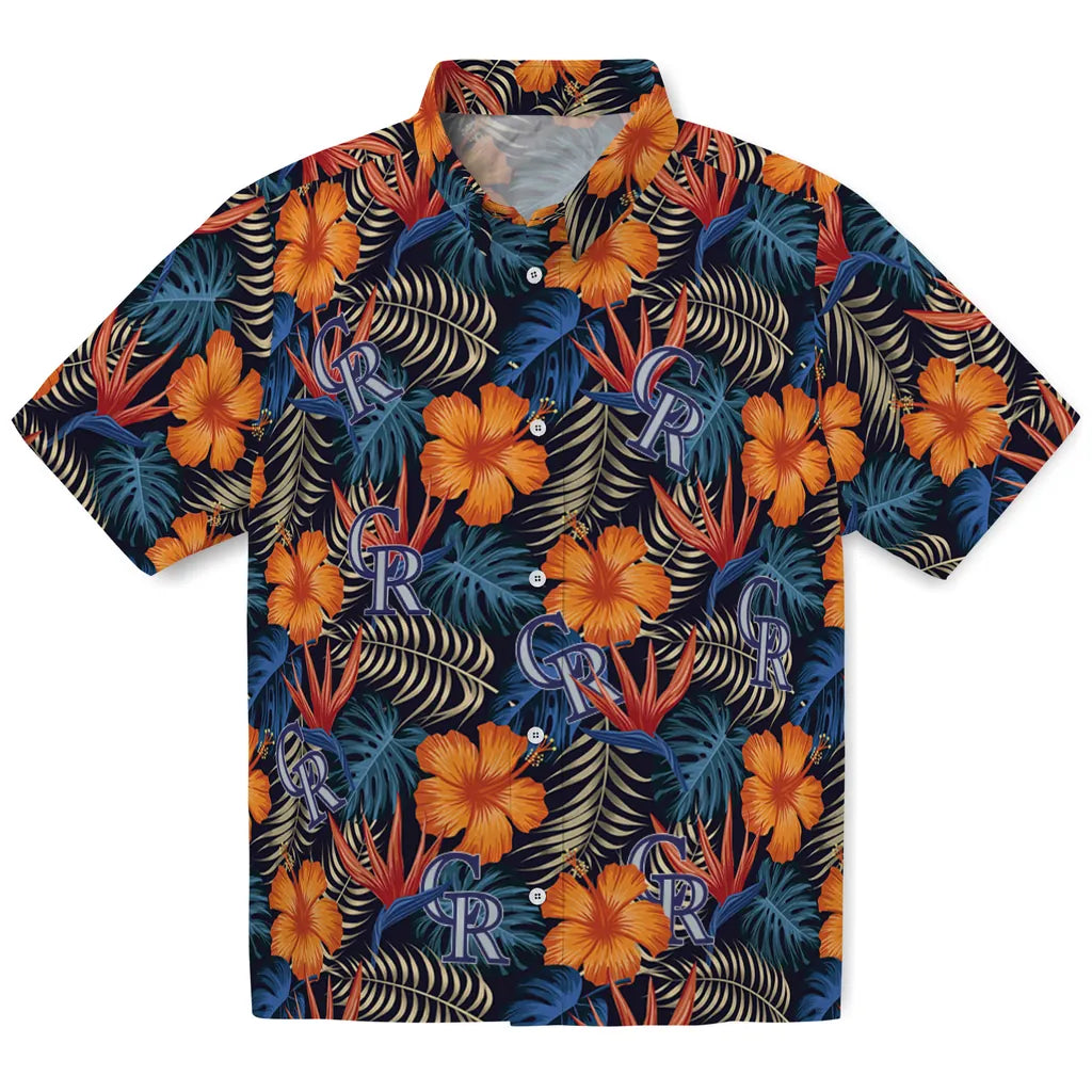 Colorado Rockies Hawaiian Shirt - Hibiscus Foliage | Hula Hawaiian Shirts