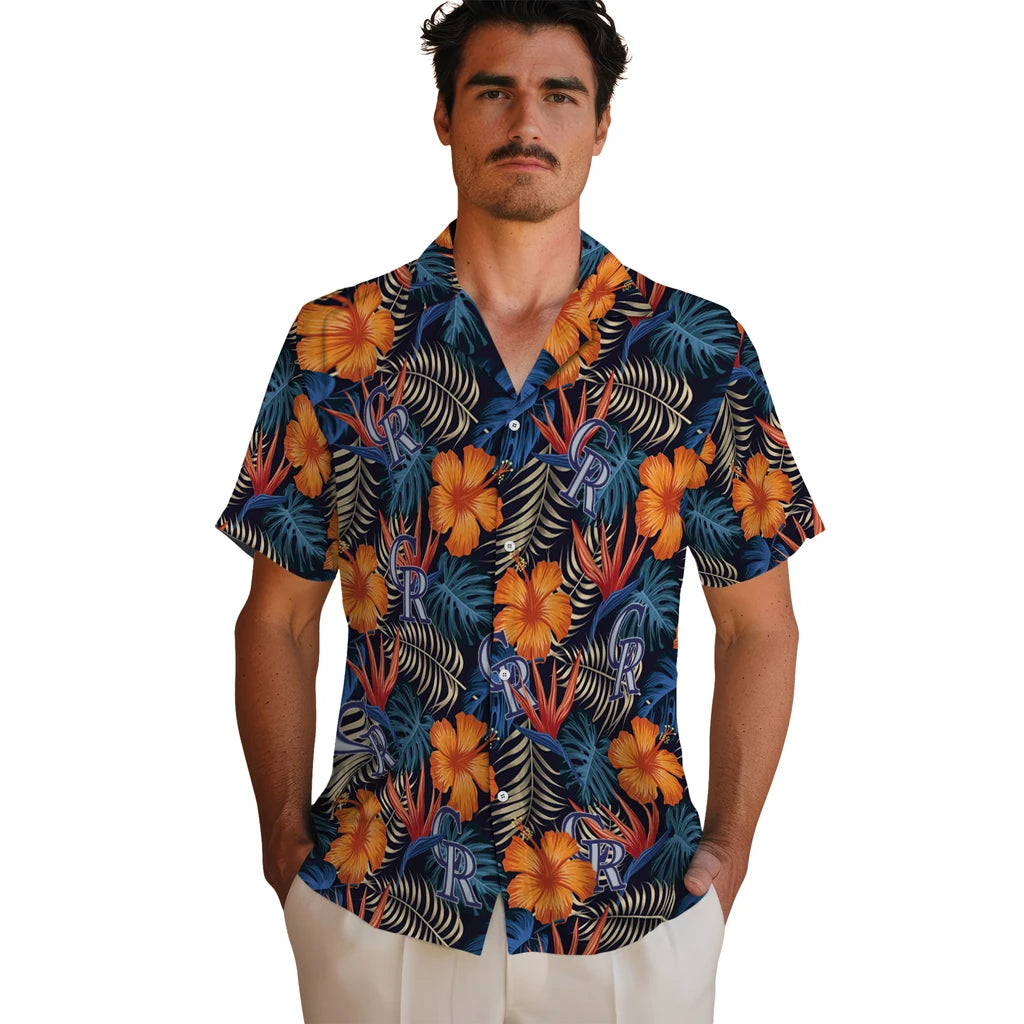 Colorado Rockies Hawaiian Shirt - Hibiscus Foliage | Hula Hawaiian Shirts