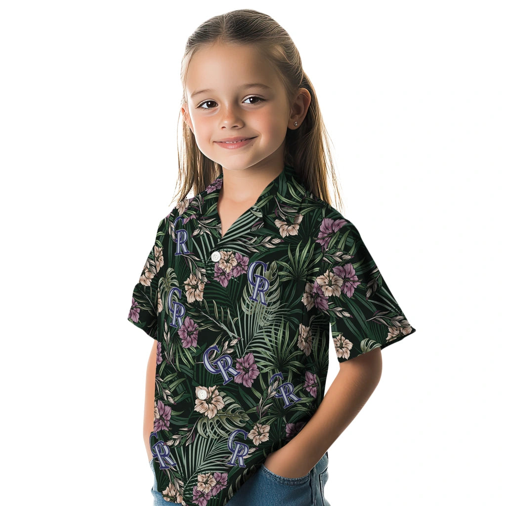Colorado Rockies Hawaiian Shirt - Hibiscus Leaves Pattern | Hula Hawaiian Shirts