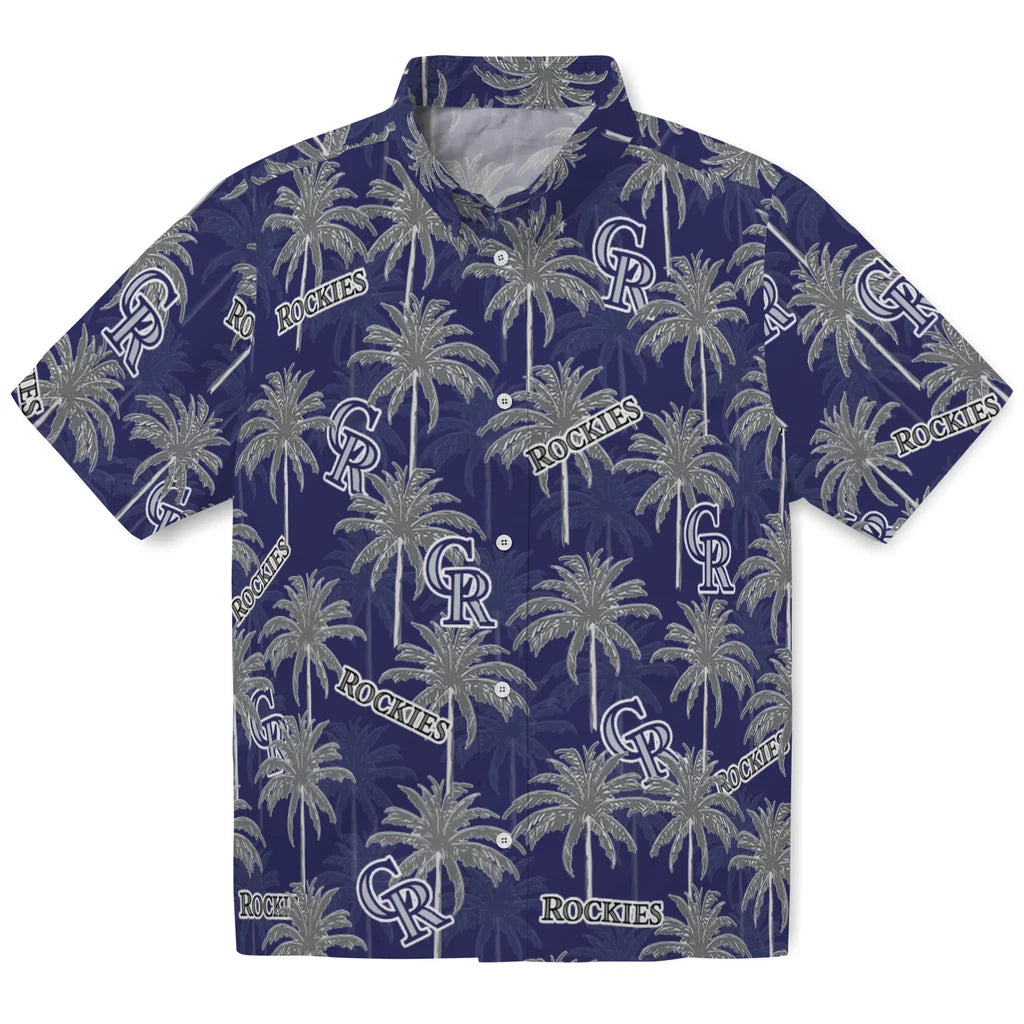 Colorado Rockies Hawaiian Shirt - Palm Tree Motif | Hula Hawaiian Shirts