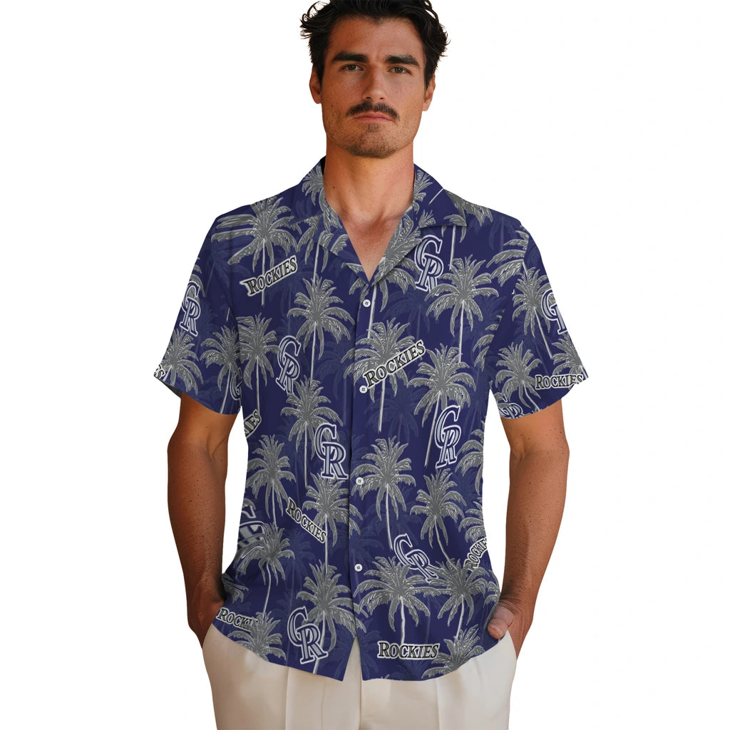 Colorado Rockies Hawaiian Shirt - Palm Tree Motif | Hula Hawaiian Shirts