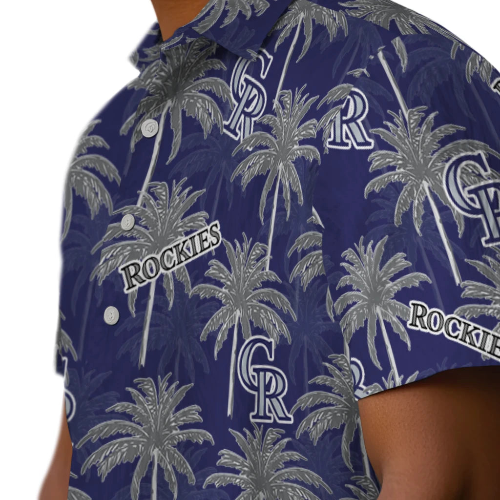 Colorado Rockies Hawaiian Shirt - Palm Tree Motif | Hula Hawaiian Shirts
