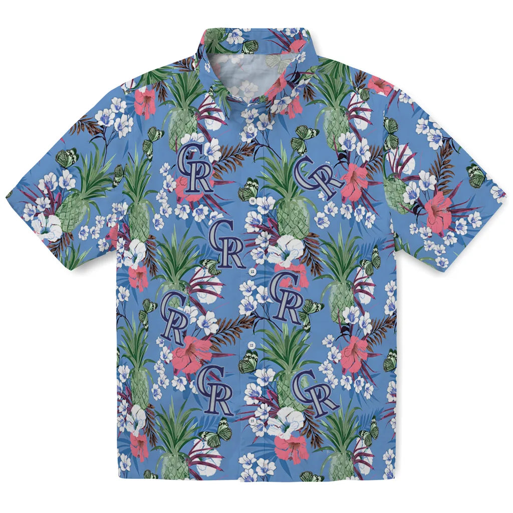 Colorado Rockies Hawaiian Shirt - Pineapple Bouquet | Hula Hawaiian Shirts