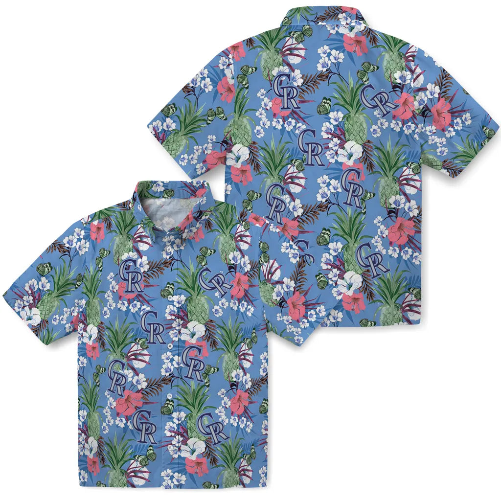 Colorado Rockies Hawaiian Shirt - Pineapple Bouquet | Hula Hawaiian Shirts