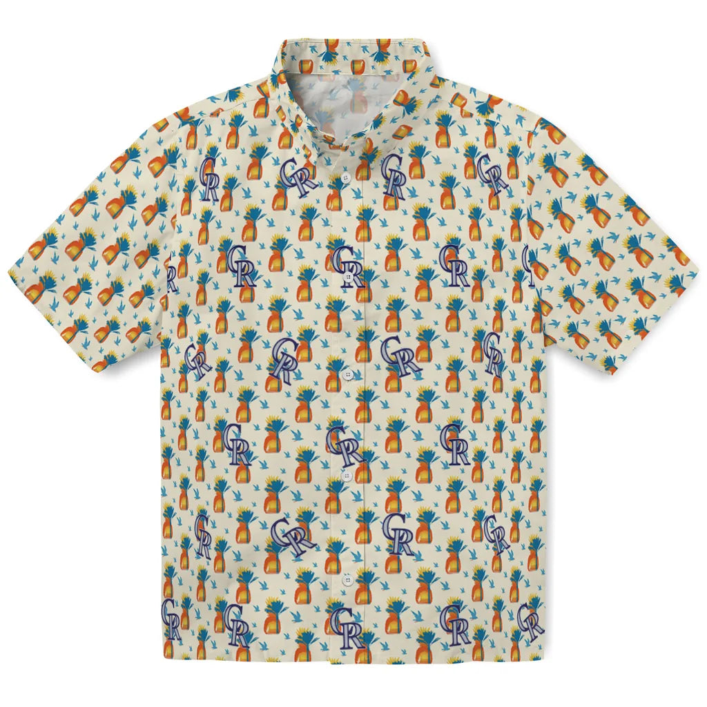 Colorado Rockies Hawaiian Shirt - Pineapple Delight | Hula Hawaiian Shirts