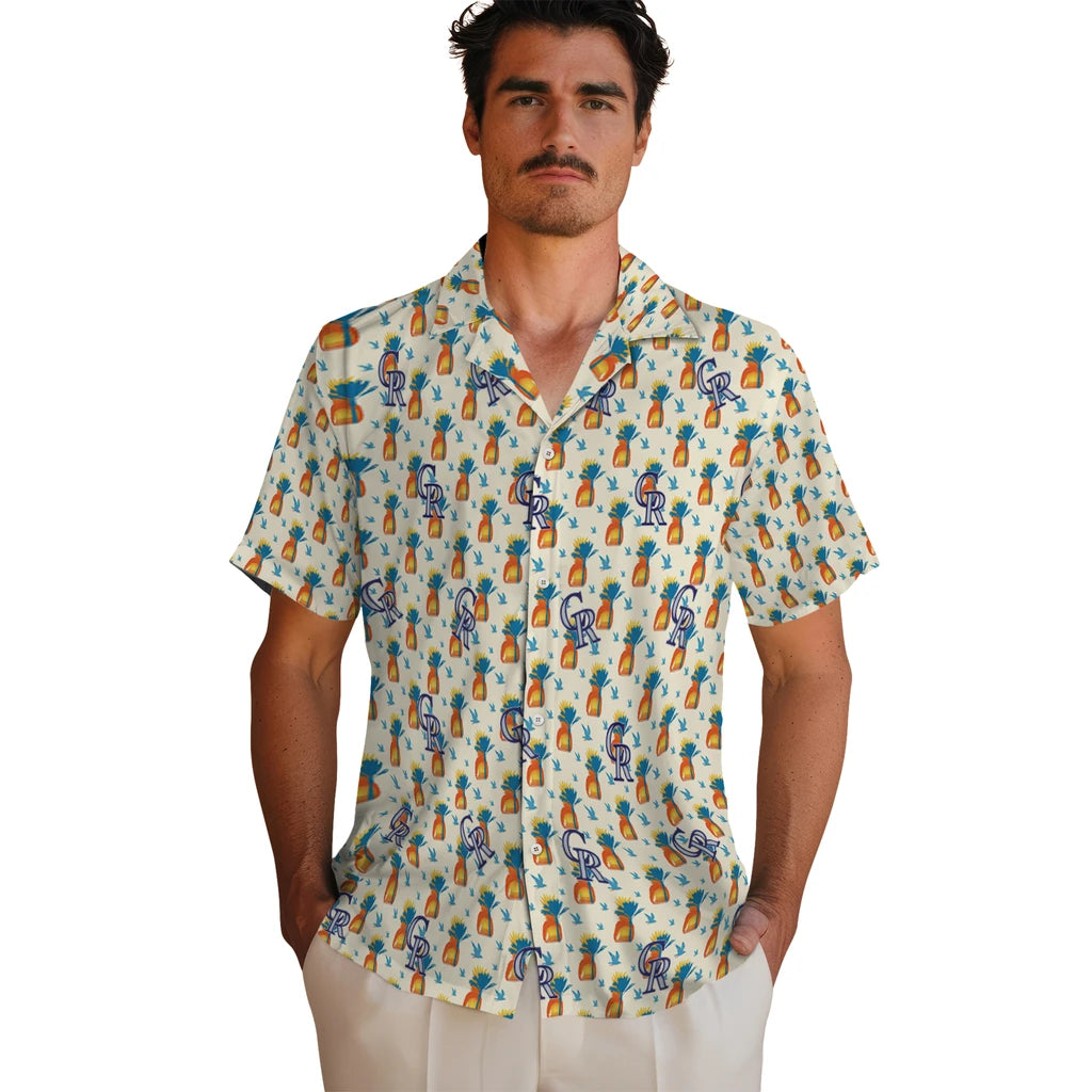 Colorado Rockies Hawaiian Shirt - Pineapple Delight | Hula Hawaiian Shirts