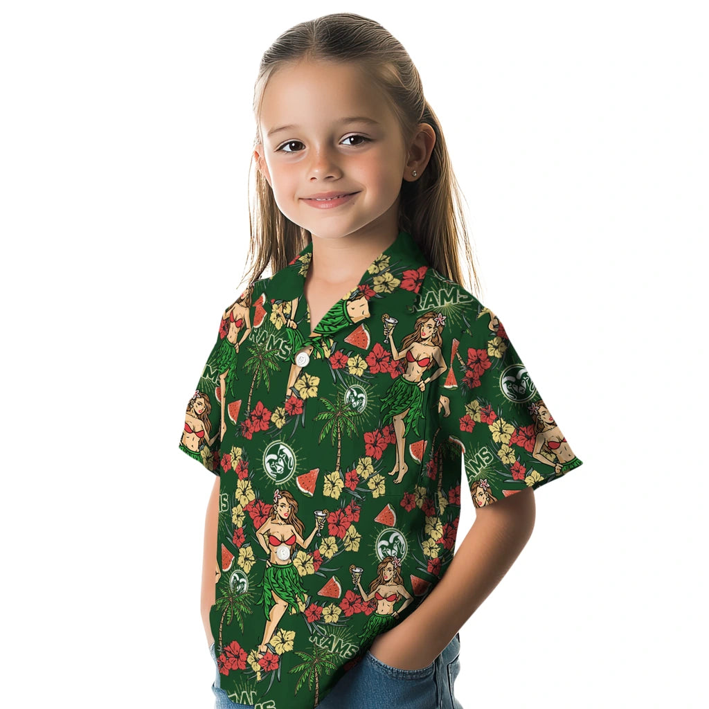 Colorado State Rams Hawaiian Shirt - Hawaiian Girls Design | Hula Hawaiian Shirts