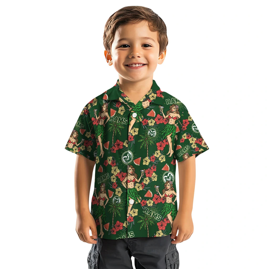 Colorado State Rams Hawaiian Shirt - Hawaiian Girls Design | Hula Hawaiian Shirts