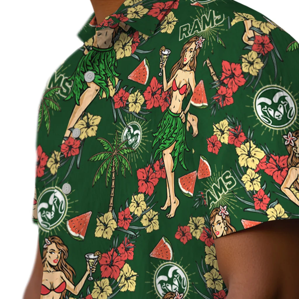 Colorado State Rams Hawaiian Shirt - Hawaiian Girls Design | Hula Hawaiian Shirts