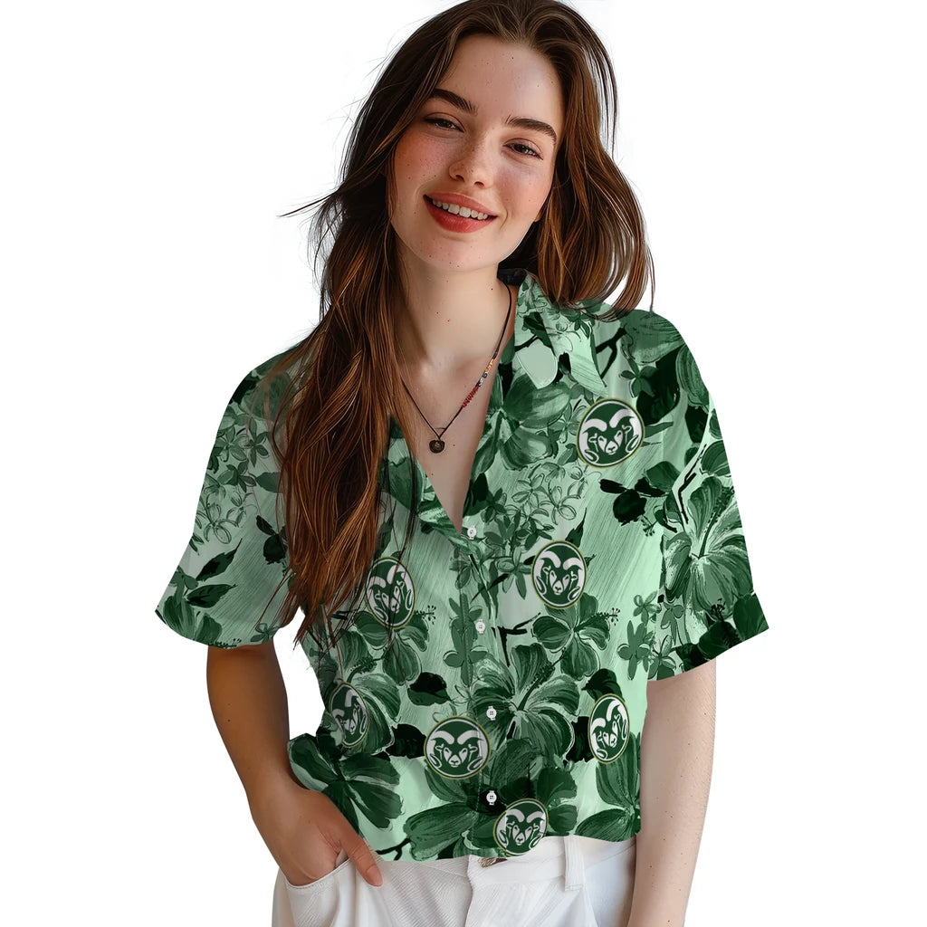 Colorado State Rams Hawaiian Shirt - Hibiscus Arrangement | Hula Hawaiian Shirts