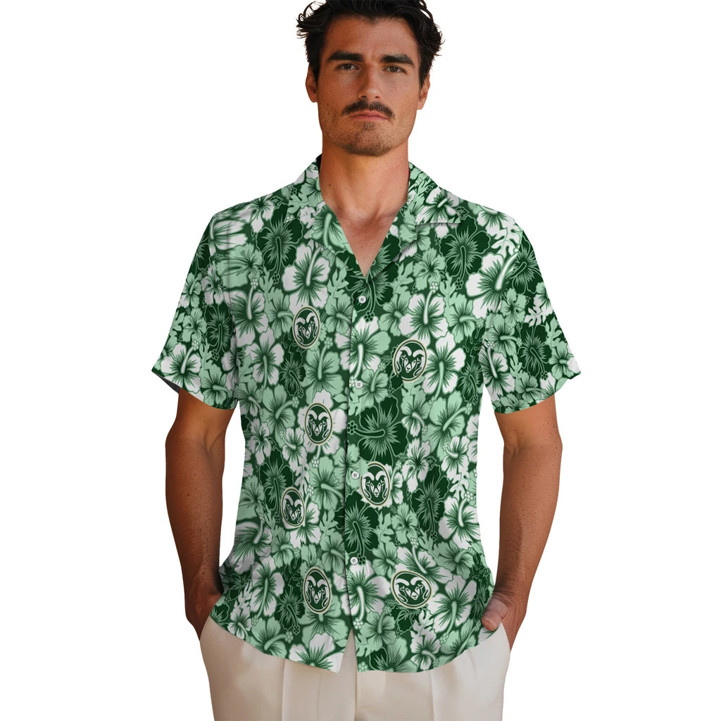 Colorado State Rams Hawaiian Shirt - Hibiscus Blooms | Hula Hawaiian Shirts