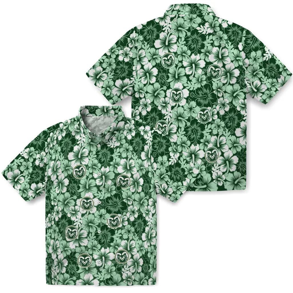 Colorado State Rams Hawaiian Shirt - Hibiscus Blooms | Hula Hawaiian Shirts