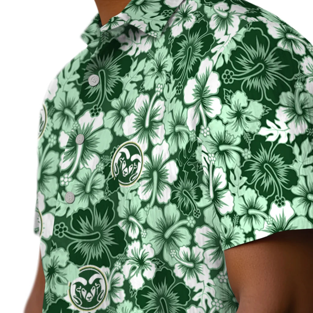 Colorado State Rams Hawaiian Shirt - Hibiscus Blooms | Hula Hawaiian Shirts