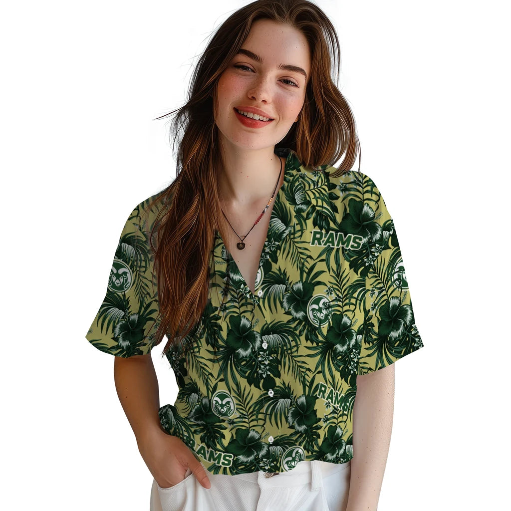 Colorado State Rams Hawaiian Shirt - Hibiscus Exotic | Hula Hawaiian Shirts