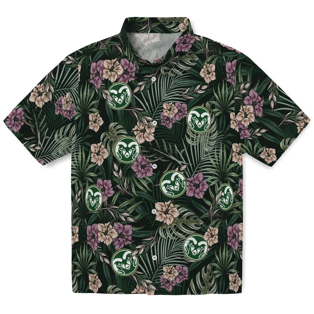 Colorado State Rams Hawaiian Shirt - Hibiscus Leaves Pattern | Hula Hawaiian Shirts