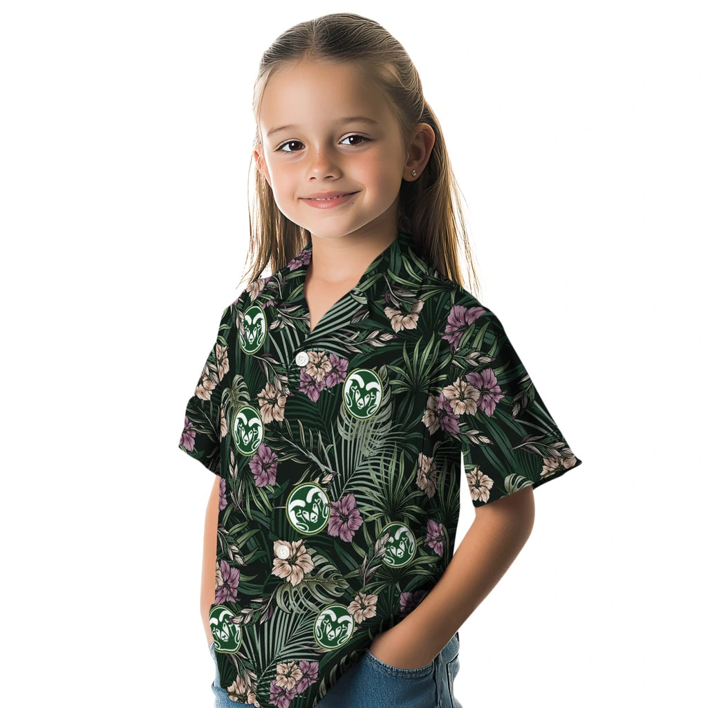 Colorado State Rams Hawaiian Shirt - Hibiscus Leaves Pattern | Hula Hawaiian Shirts