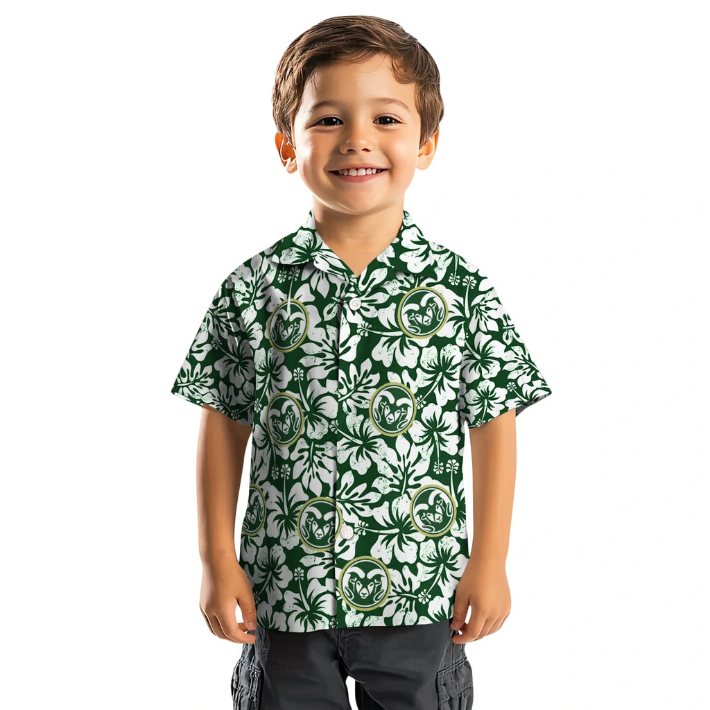 Colorado State Rams Hawaiian Shirt - Hibiscus Motif | Hula Hawaiian Shirts
