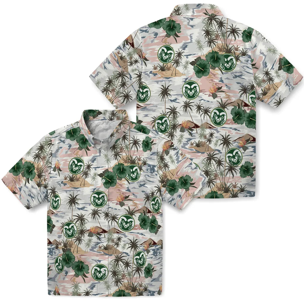 Colorado State Rams Hawaiian Shirt - Hibiscus Seaside | Hula Hawaiian Shirts